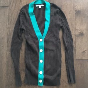 Old navy brown cardigan ribbed button top new S